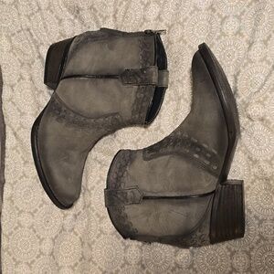 Volatile leather slate blue booties